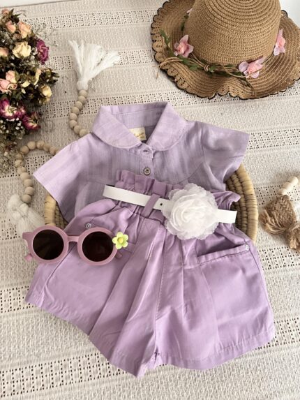 شومیز گره ای و شورتک2053