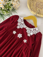 پیراهن  یقه تور گل4032 - Image 4